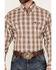 Image #3 - George Strait by Wrangler Men's Plaid Print Long Sleeve Button-Down Stretch Western Shirt, Brown, hi-res