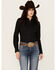 Image #1 - Wrangler Retro Women's Solid Long Sleeve Button-Down Stretch Western Shirt, Black, hi-res