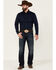 Blue Ranchwear Men's Heavy Twill Long Sleeve Snap Western Shirt , Navy, hi-res