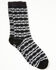 Image #1 - Cody James Men's Onyx Southwestern Print Cozy Crew Socks, Black, hi-res