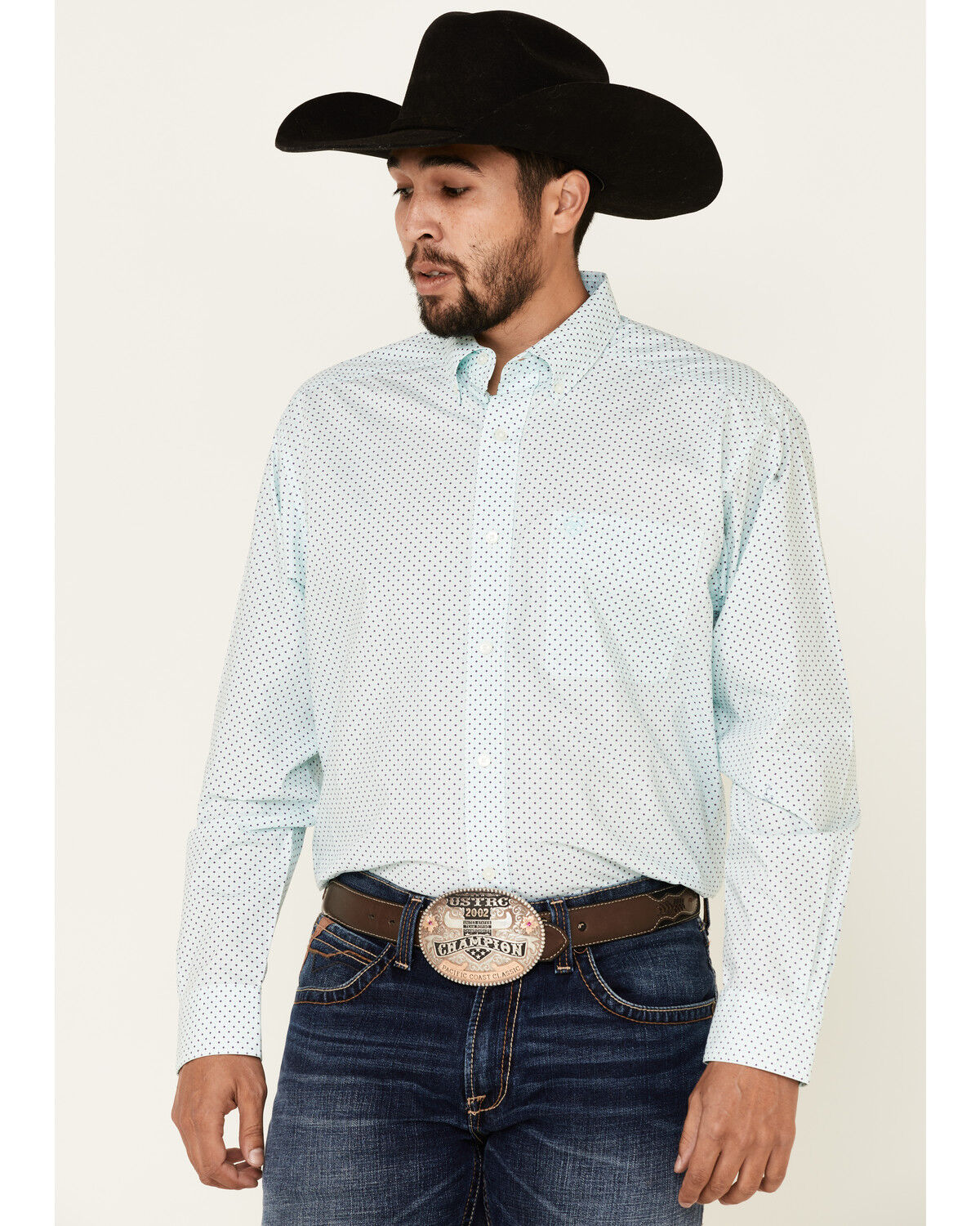 Image #1 - Ariat Men's Penn Geo Print Long Sleeve Western Shirt, , hi-res
