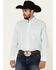 Ariat Men's Penn Geo Print Long Sleeve Western Shirt , Aqua, hi-res