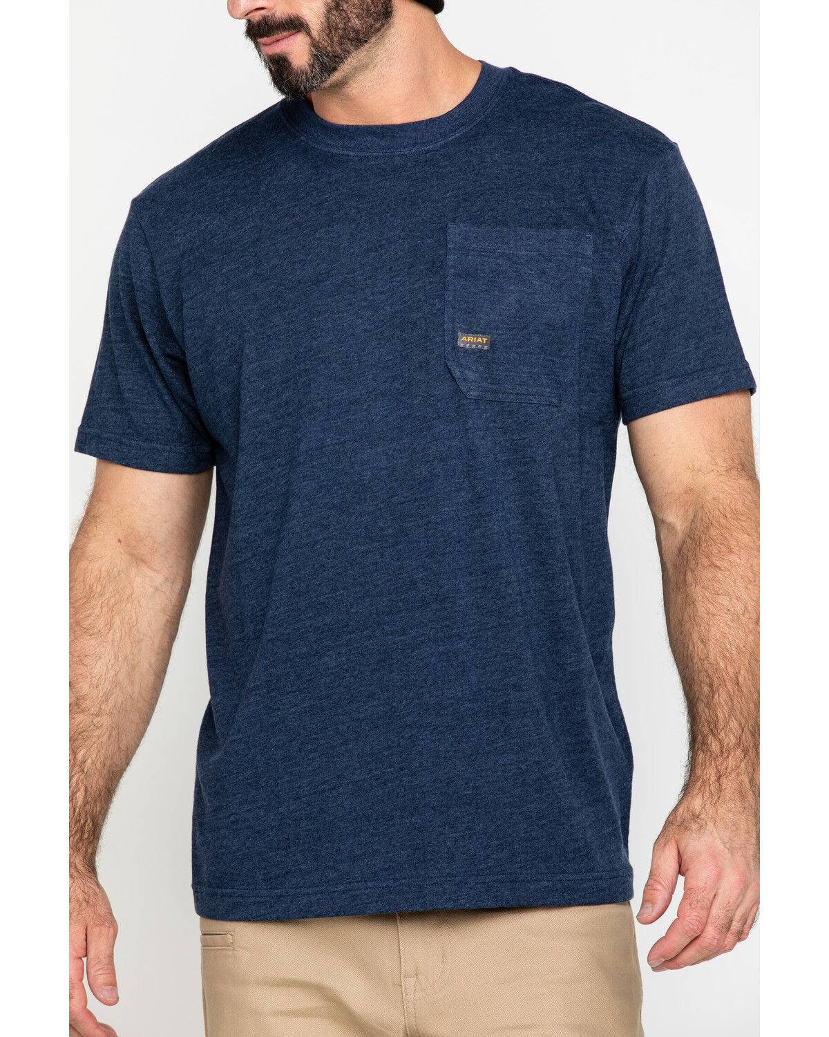 Image #4 - Ariat Men's Rebar Cotton Strong American Grit Work T-Shirt, Navy, hi-res