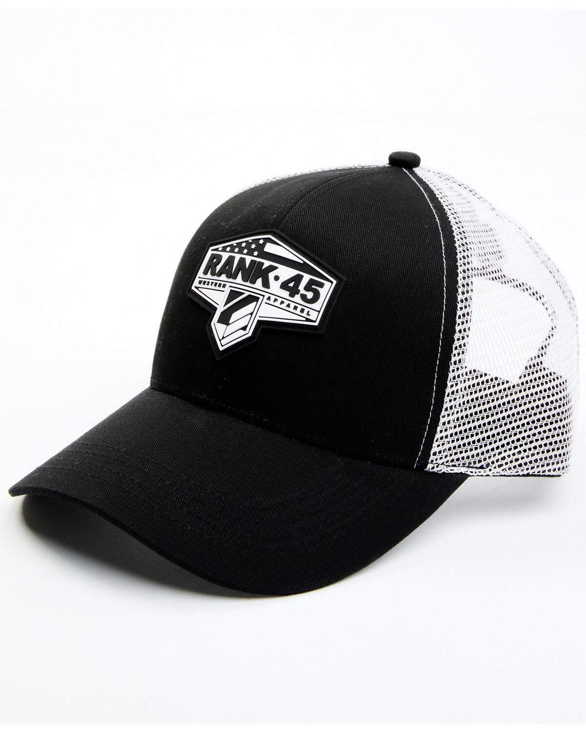 RANK 45&reg; Men's Flag Shield Ball Cap, Grey, hi-res