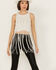 Image #1 - Rock & Roll Denim Women's Sleeveless Boot Stitch Fringe Tank , Natural, hi-res