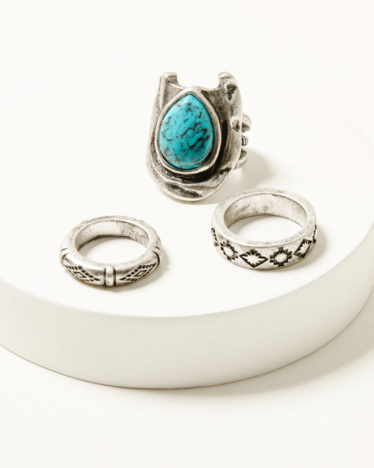 Image #1 - Idyllwind Women's Harper Horseshoe Statement Ring Set - 3 Piece, Silver, hi-res