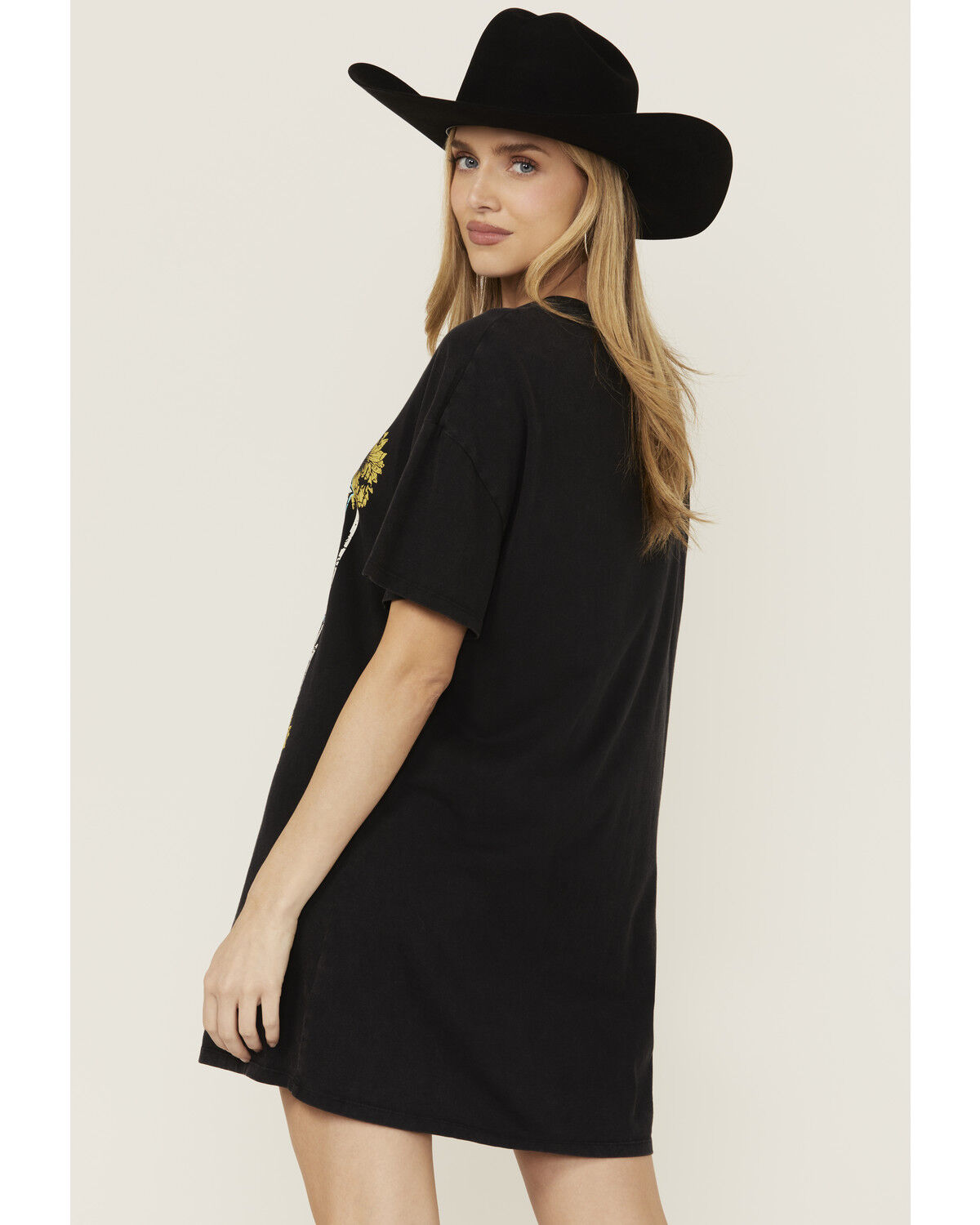 Image #4 - Rock & Roll Denim Women's Desert Short Sleeve Graphic Mini Dress, Black, hi-res