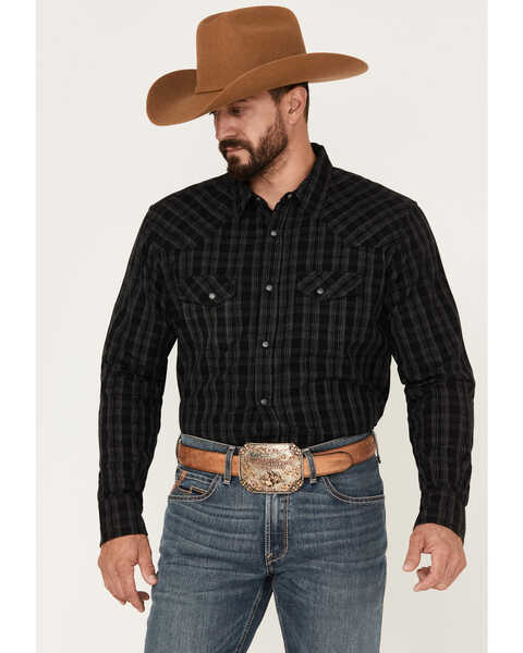 Blue Ranchwear Men's Twill Long Sleeve Snap Shirt, Black, hi-res