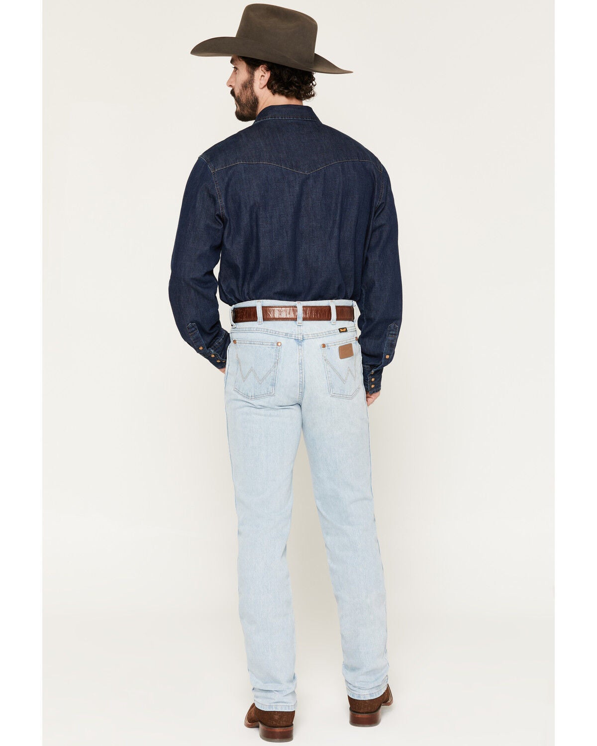Image #3 - Wrangler Men's 936 Cowboy Cut Slim Fit Prewashed Jeans, Bleach Indigo, hi-res