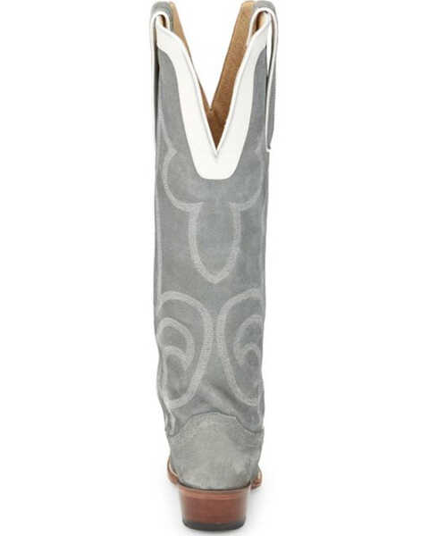 Image #5 - Justin Women's Verlie Vintage Suede Tall Western Boots - Snip Toe , Grey, hi-res