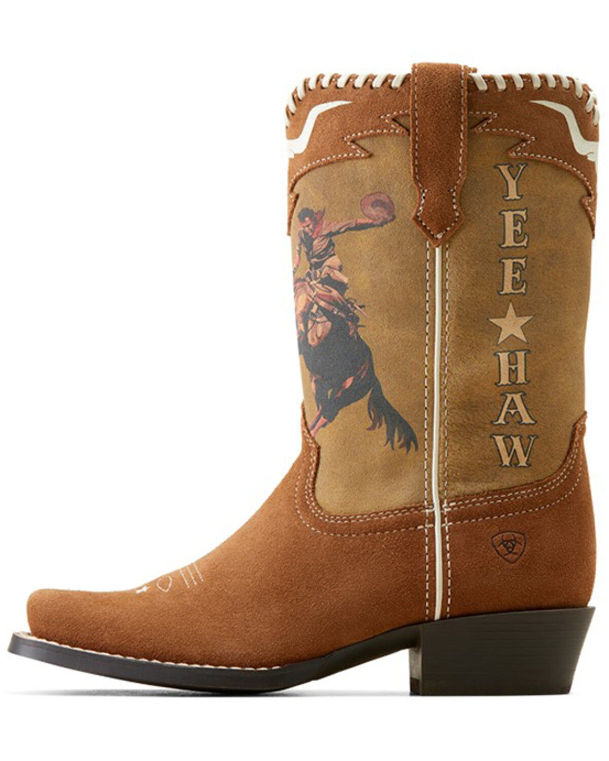 Image #2 - Ariat X Rodeo Quincy Girls' American Cowboy Futurity Western Boots - Broad Square Toe, Brown, hi-res