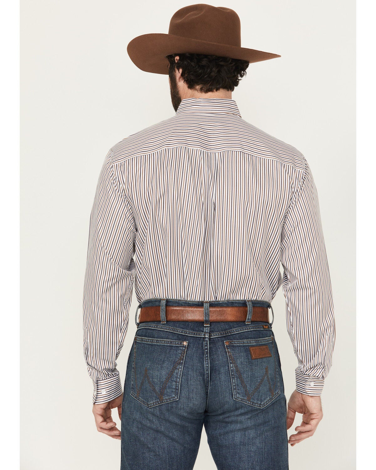 Image #4 - Cinch Men's Striped Print Tencel Long Sleeve Button-Down Western Shirt, White, hi-res