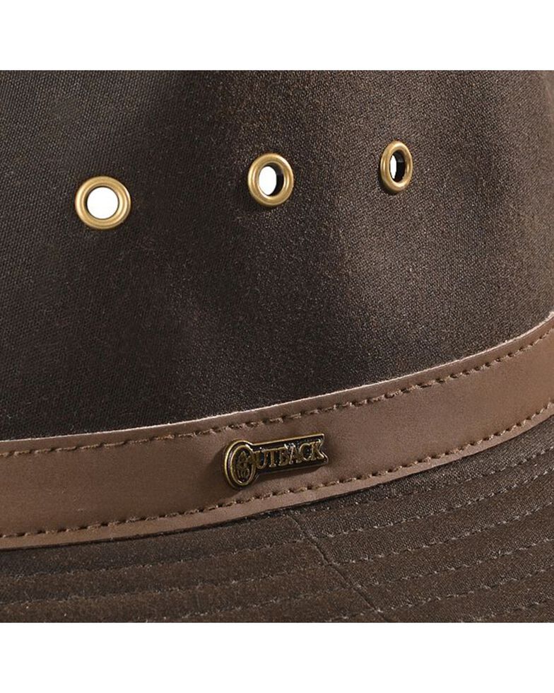 Outback Trading Co. Brown Madison River UPF50 Sun Protection Oilskin Hat, Brown, hi-res