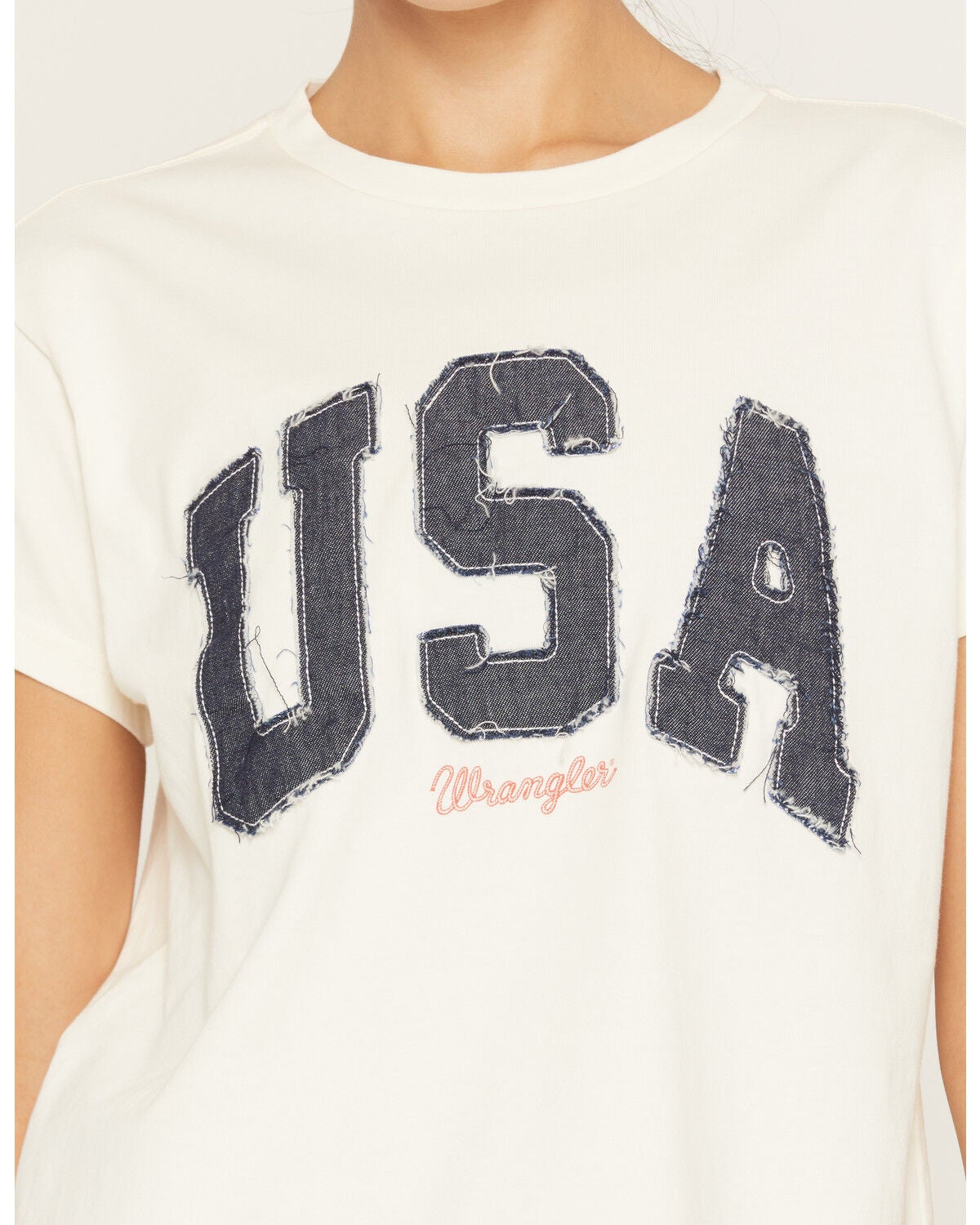 Image #3 - Wrangler Retro Women's USA Short Sleeve Tee, Cream, hi-res