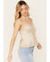 Image #2 - Shyanne Women's Lace Trim Satin Cami, Taupe, hi-res