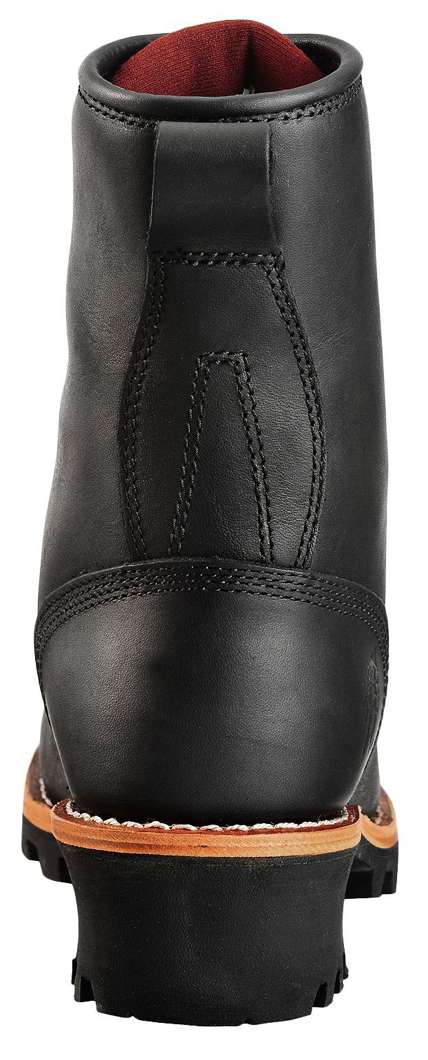 black steel toe logger boots