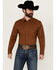 Image #1 - RANK 45® Men's South West Action Twill Long Sleeve Snap Performance Western Shirt, Rust Copper, hi-res