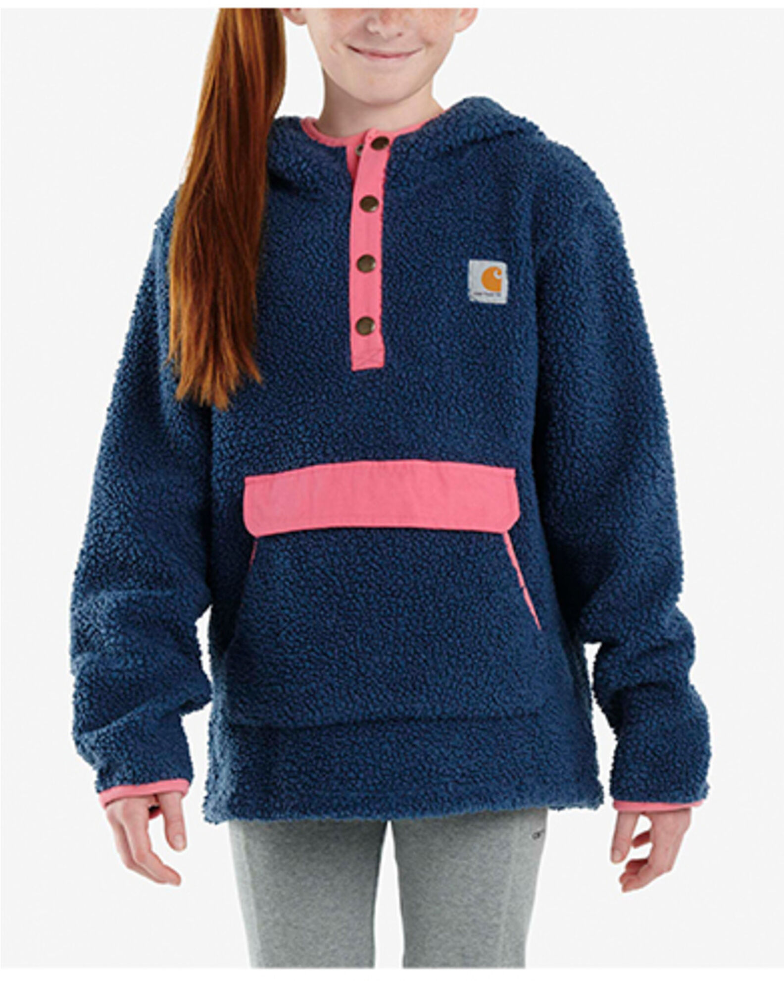 Carhartt Little Girls Teddy Fleece Half Snap Pullover Sheplers
