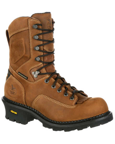 Image #1 - Georgia Boot Men's Comfort Core Waterproof Logger Boots - Composite Toe, Brown, hi-res