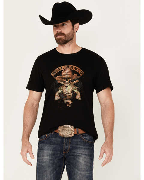 Image #1 - Cody James Men's Well Armed Short Sleeve Graphic T-Shirt, Black, hi-res