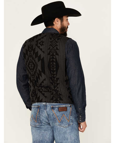 Image #4 - Cody James Men's Yuma Southwestern Jacquard Vest , Black, hi-res