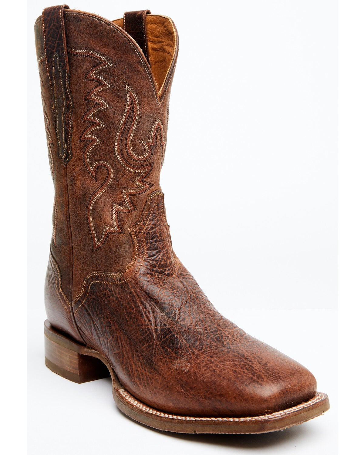 El Dorado Men's Rust Bison Western Boots - Broad Square Toe, Rust Copper, hi-res