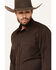 Image #2 - RANK 45® Men's Logo Long Sleeve Button-Down Performance Western Shirt, Coffee, hi-res
