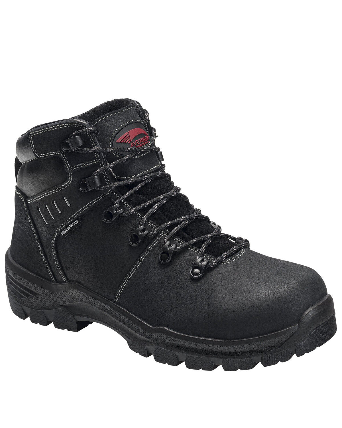 Image #1 - Avenger Men's Black Foundation Work Boots - Composite Toe, Black, hi-res