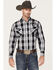 Image #1 - Ely Walker Men's Jack Daniel's Plaid Print Long Sleeve Snap Western Shirt, Black, hi-res