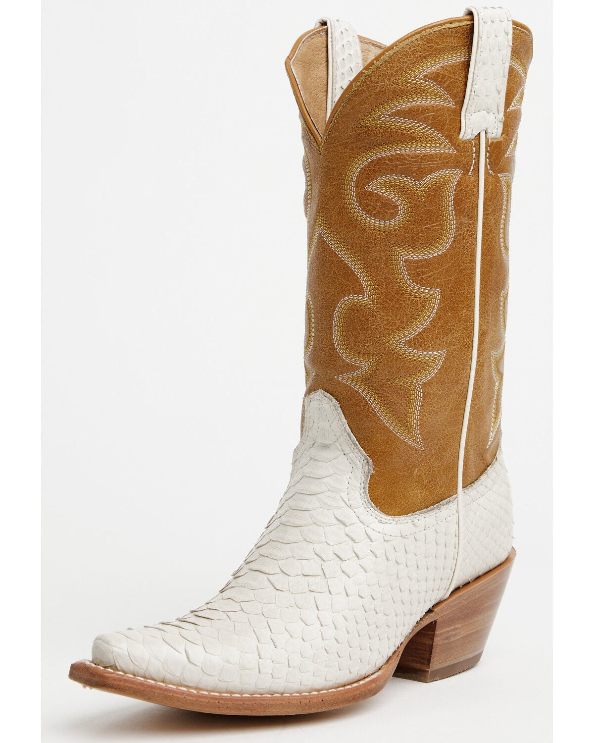Image #1 - Shyanne Women's Exotic Python Western Boots - Snip Toe, Ivory, hi-res