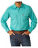 Image #1 - Ariat Men's FR Favoc Long Sleeve Snap Work Shirt, Turquoise, hi-res