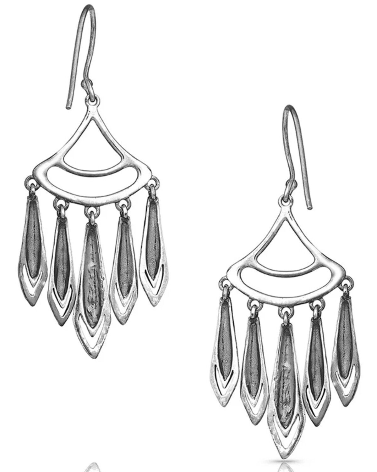 Image #2 - Montana Silversmiths Women's Hammered Chandelier Earrings, Silver, hi-res