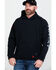 Image #1 - Ariat Men's FR Primo Fleece Logo Work Hooded Sweatshirt - Tall, Black, hi-res