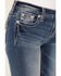 Image #4 - Miss Me Women's Medium Wash Mid Rise Wing Pocket Bootcut Stretch Denim Jeans, Medium Wash, hi-res