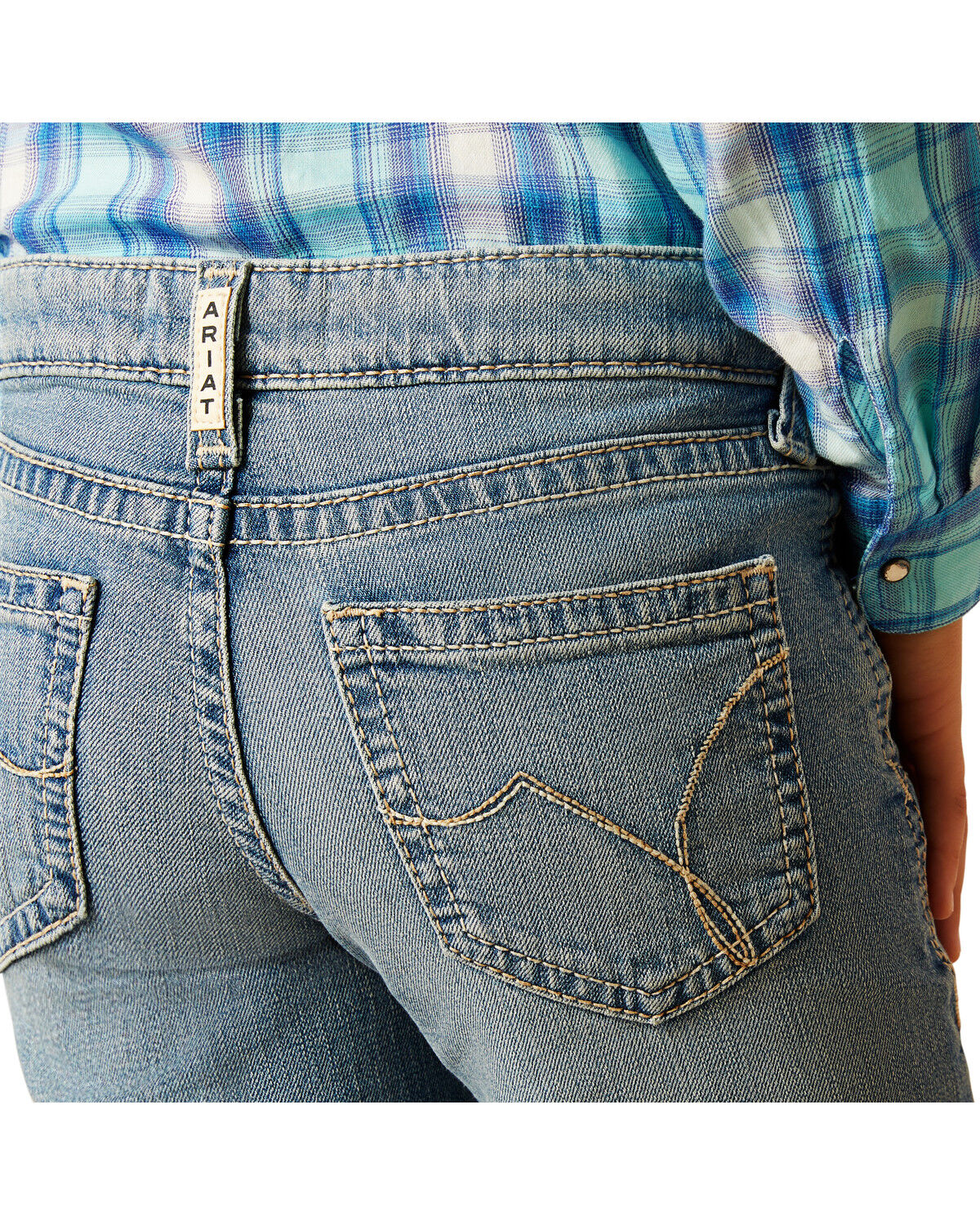 Image #4 - Ariat Girls' Lennon Trouser Mid Rise Denim Jeans, Blue, hi-res