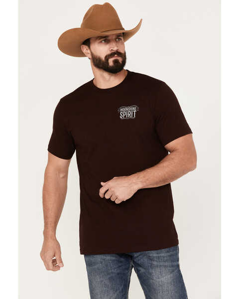 Image #1 - Moonshine Spirit Men's Spades Short Sleeve Graphic T-Shirt, Burgundy, hi-res