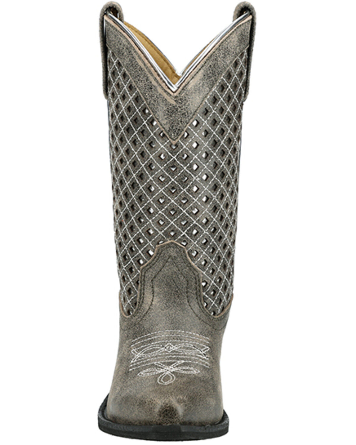 Image #4 - Smoky Mountain Little Girls' Magnolia Western Boots - Snip Toe, Grey, hi-res
