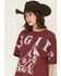 Image #2 - Gameday Women's TAMU Southern Split Short Sleeve Graphic Tee, Maroon, hi-res
