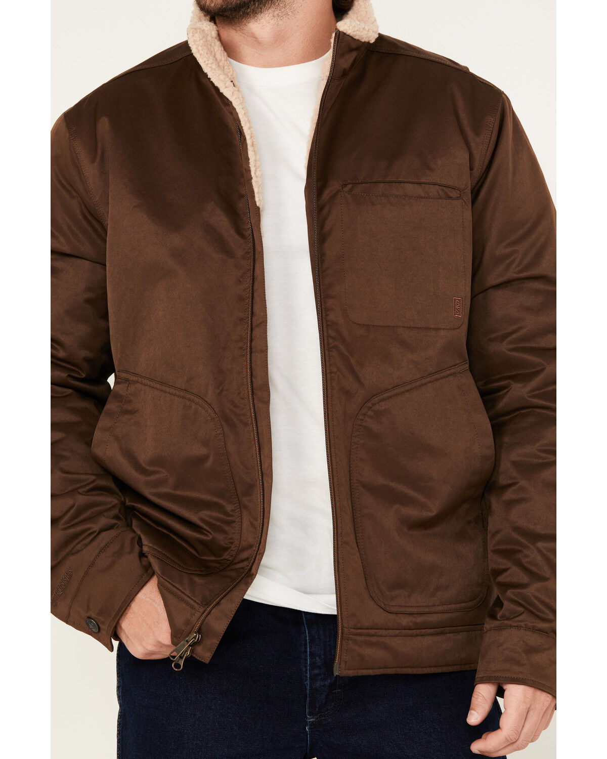 Image #3 - Brothers and Sons Men's Hanson Concealed Carry Sherpa Lined Jacket, Brown, hi-res