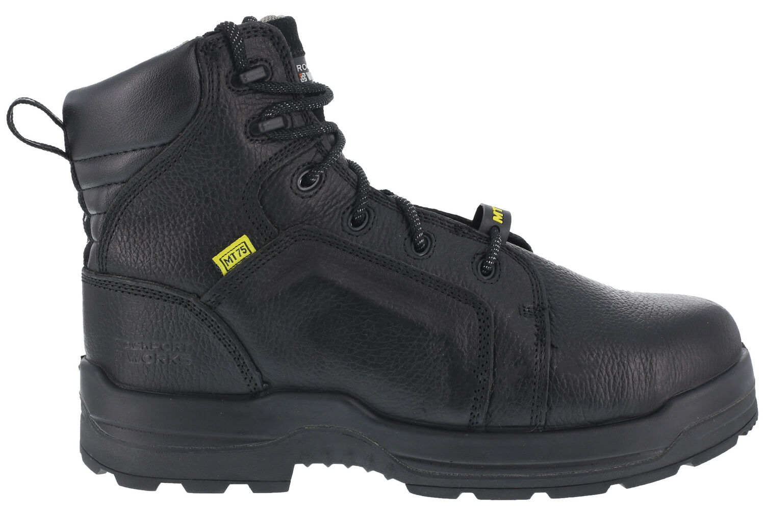 Image #3 - Rockport More Energy Black 6" Lace-Up Work Boots - Composite Toe, Black, hi-res