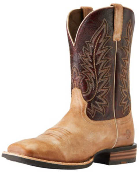 Ariat Men's Ridin High Performance Western Boots - Broad Square Toe , Brown, hi-res