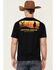 Changes Men's Yellowstone Dutton Ranch Gradient Rider Silhouette Graphic Short Sleeve T-Shirt  , Black, hi-res
