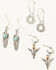 Image #1 - Shyanne Women's Feather Horseshoe Bull Earring Set - 3 Piece, Silver, hi-res