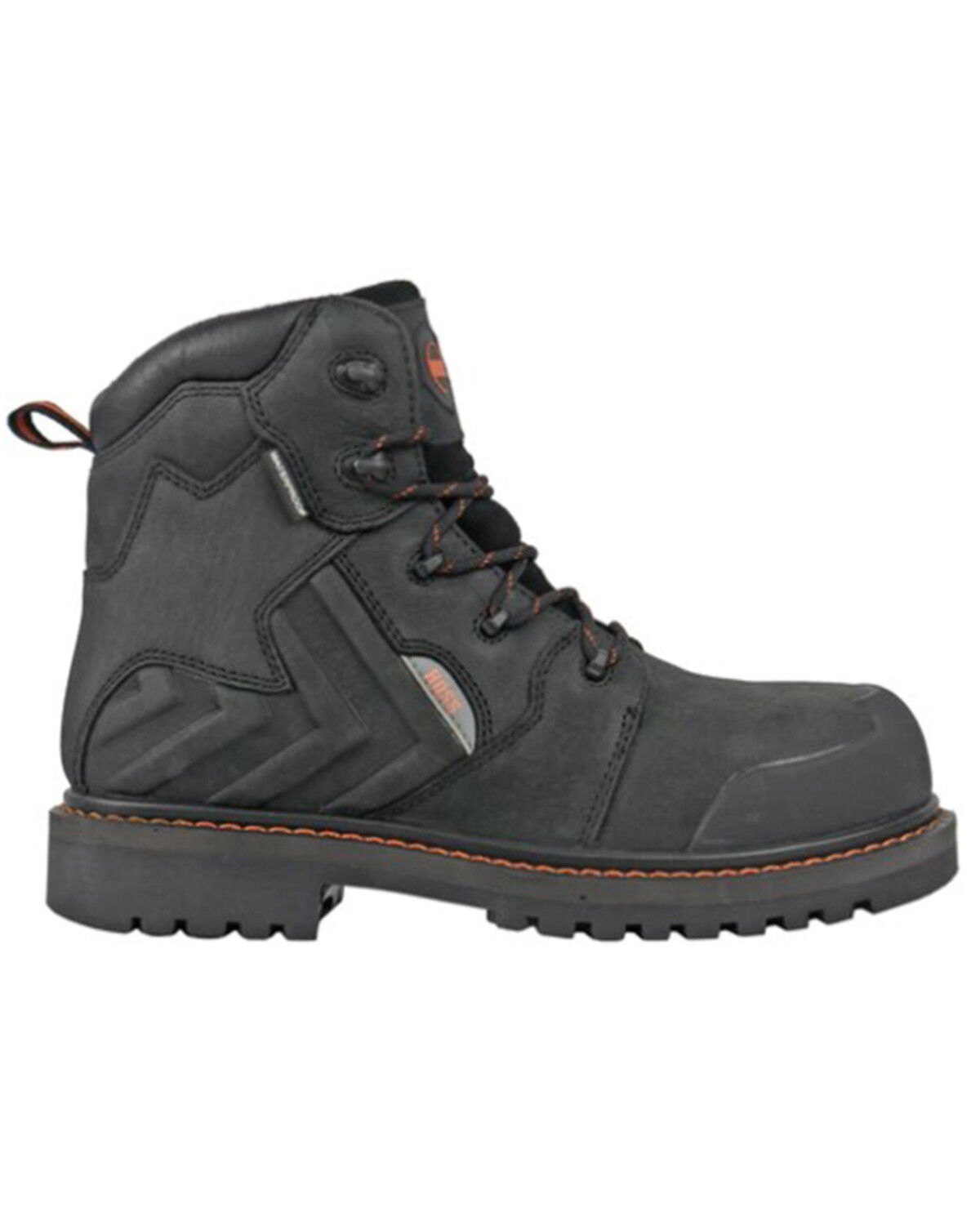 Image #2 - Hoss Men's Bronc 6" Lace-Up Waterproof Work Boots - Composite Toe, Black, hi-res