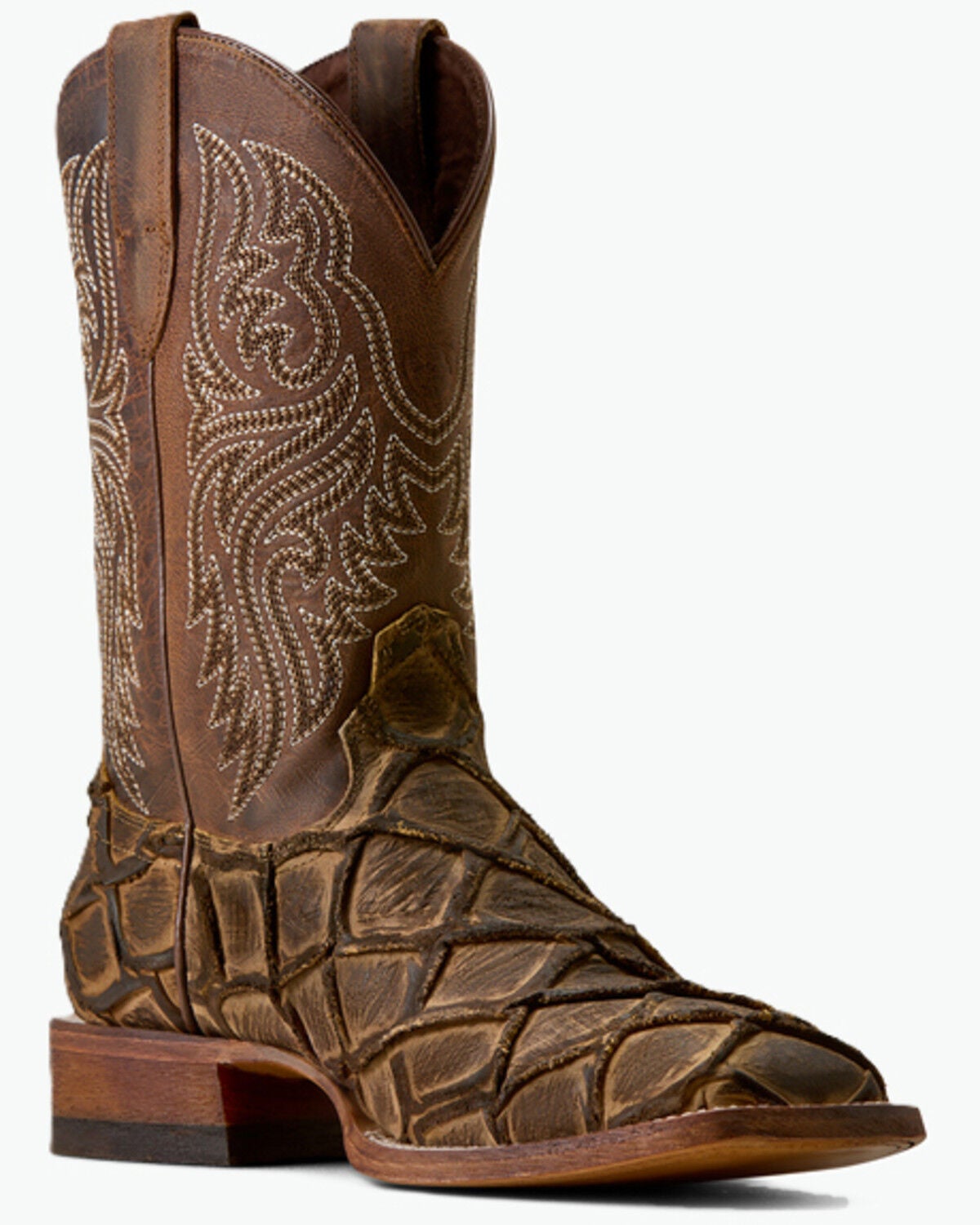 Image #1 - Ariat Men's Riverside Exotic Print Western Boots - Broad Square Toe, Brown, hi-res