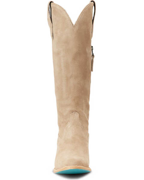 Image #4 - Lane Women's Plain Jane Suede Tall Western Boots - Medium Toe , Beige, hi-res