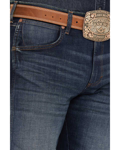 Image #2 - Wrangler Retro Men's 88MWZ Stone Dark Wash Slim Straight Stretch Denim Jeans - Long, Dark Wash, hi-res