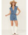 Image #1 - Rock & Roll Denim Women's Medium Wash Braided Short Sleeve Denim Mini Dress, Medium Wash, hi-res