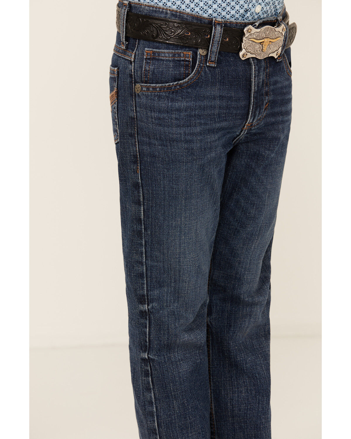 Image #2 - Wrangler 20X Little Boys' Barksdale Dark Wash Vintage Bootcut Stretch Denim Jeans, Dark Wash, hi-res