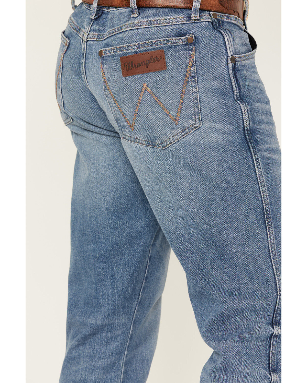 Image #4 - Wrangler Retro Men's Nolen Light Wash Slim Bootcut Stretch Denim Jeans - Tall, Light Wash, hi-res